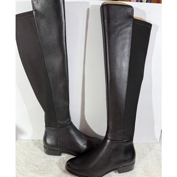 Michael Kors Bromley Flat Boot Knee High Stretch Back Leather Size 5 New in Box - Picture 1 of 11